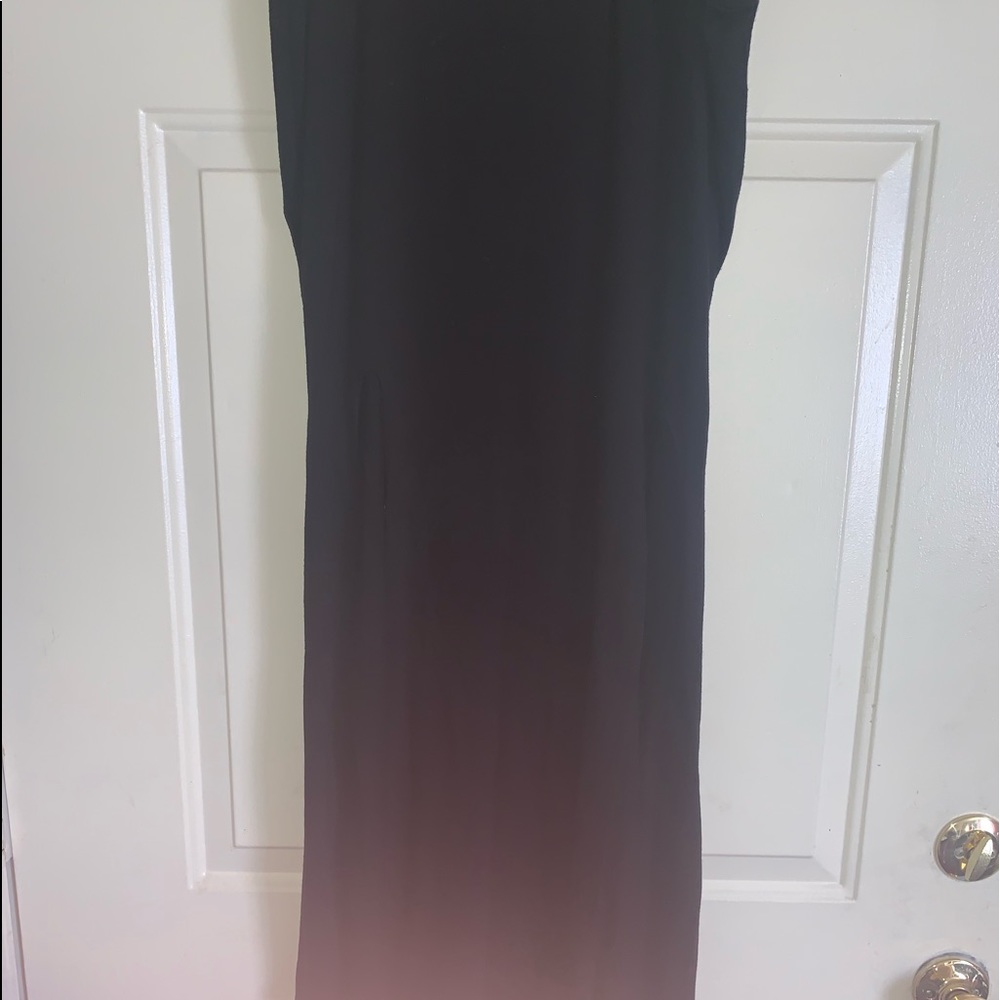 2 slit black long skirt